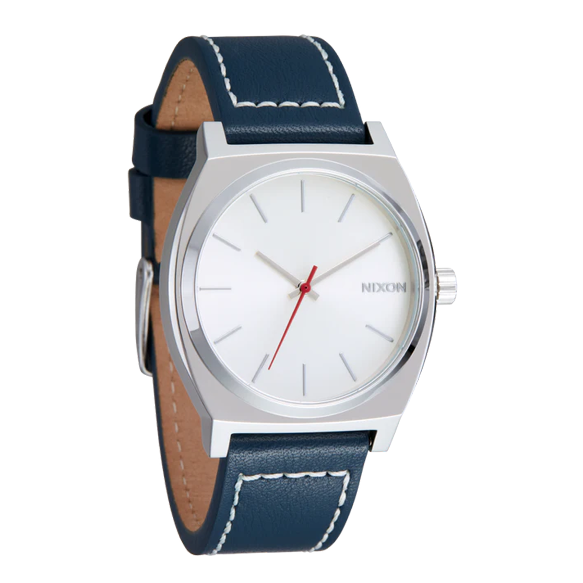 Reloj Time Teller Leather Silver Cloud Indigo