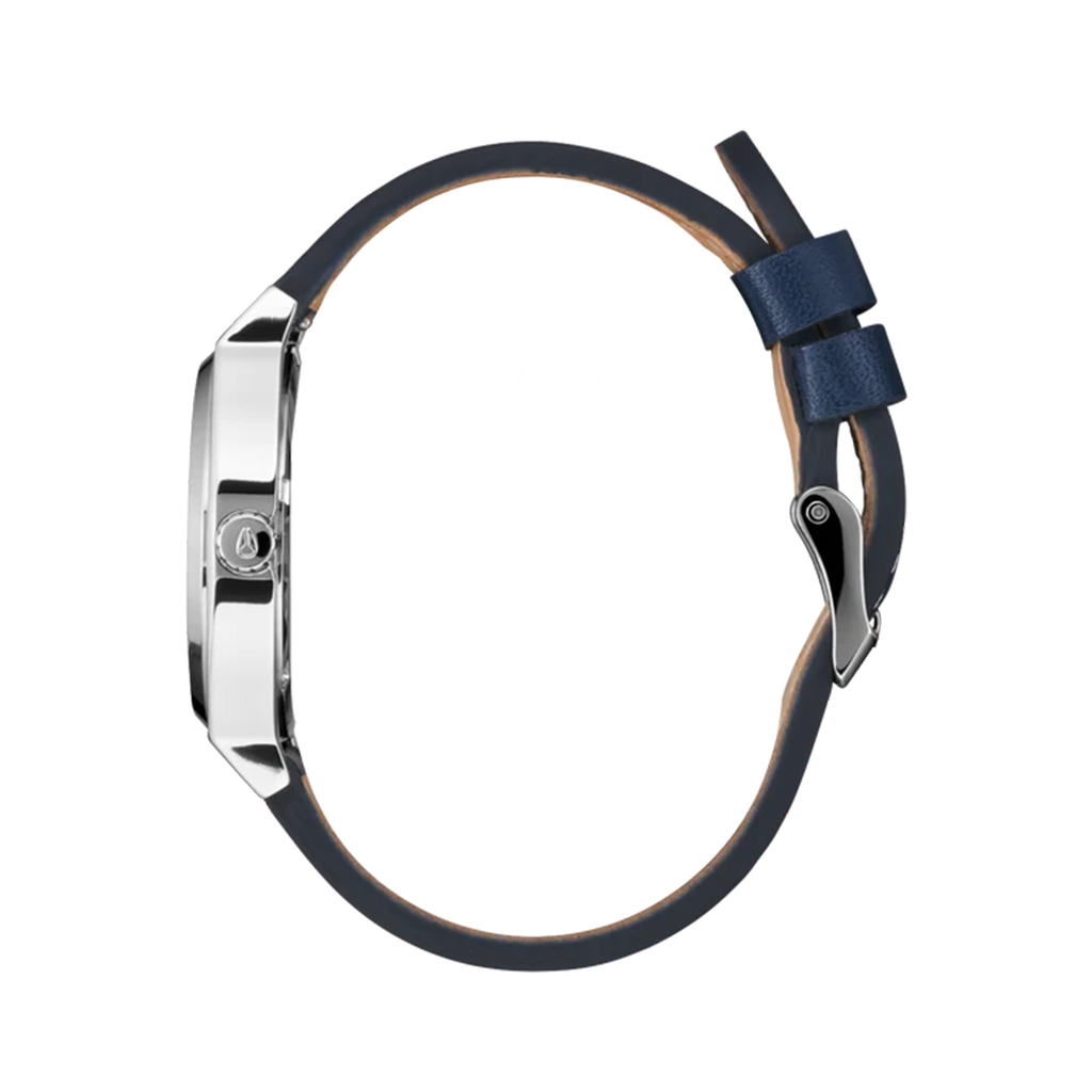 Reloj Time Teller Leather Silver Cloud Indigo