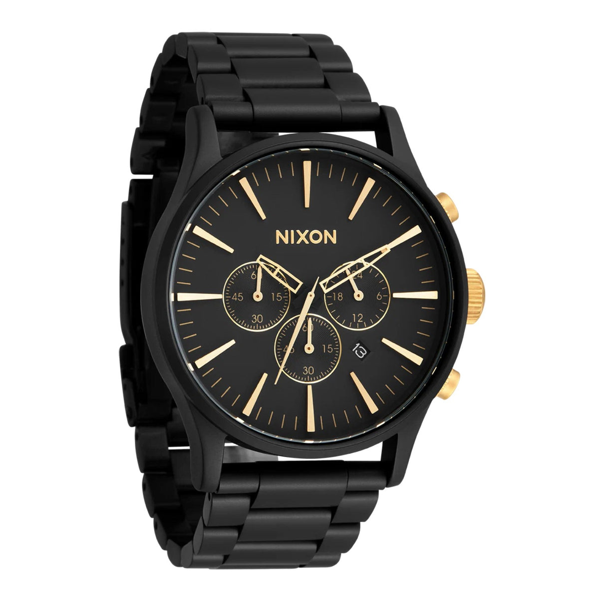 Reloj Nixon Sentry Chrono Matte Black Gold
