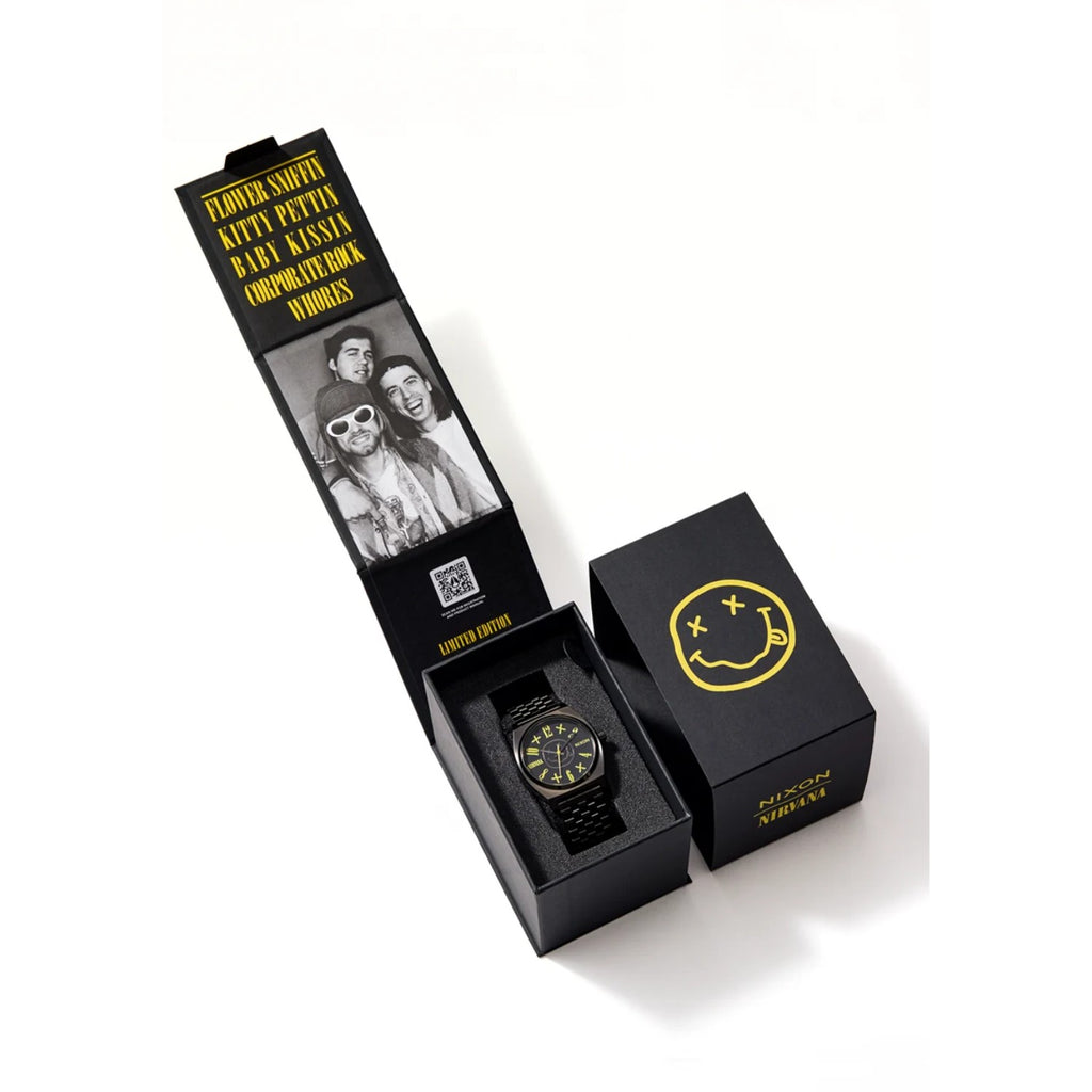 Reloj Nixon Nirvana Time Teller Black Smiley Face