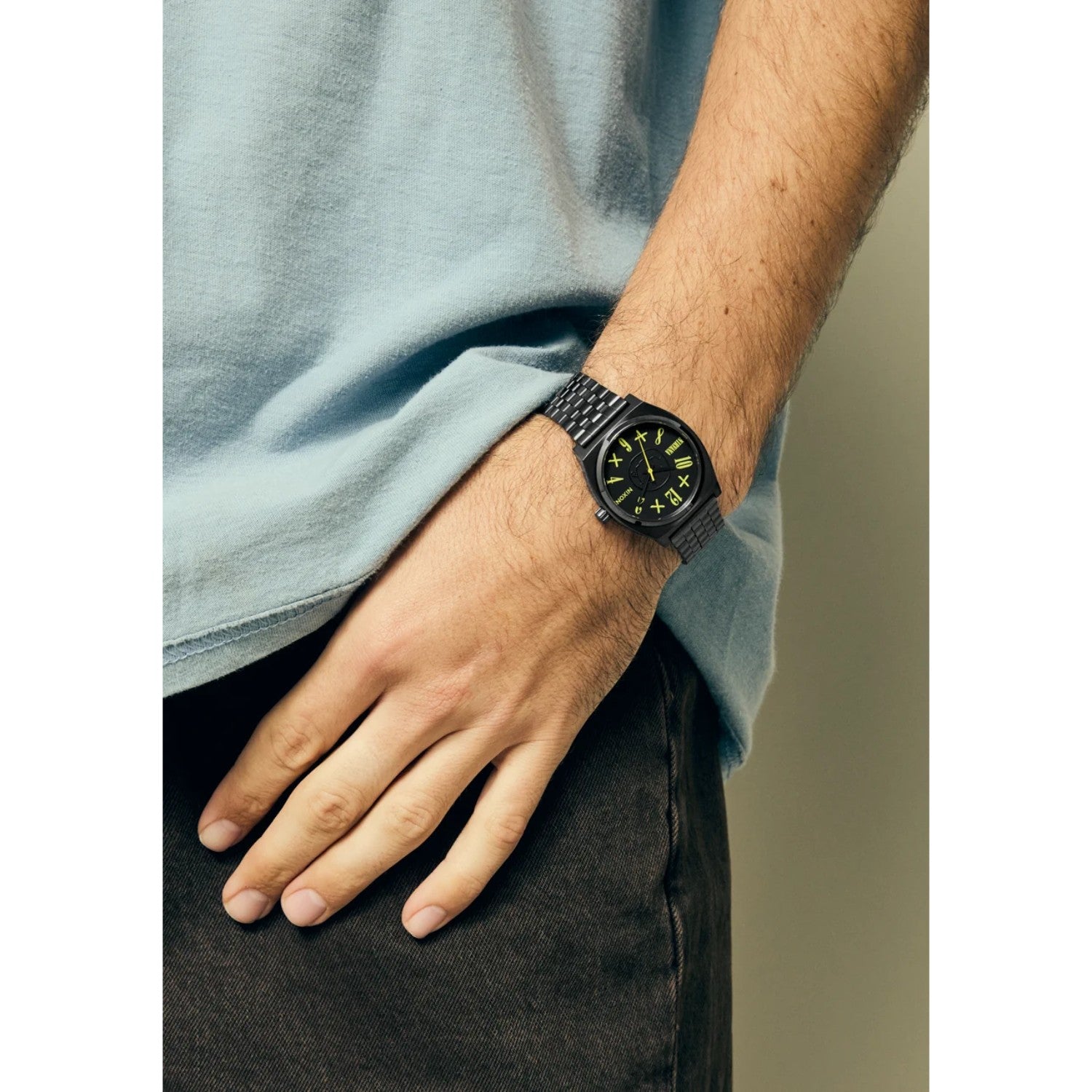 Reloj Nixon Nirvana Time Teller Black Smiley Face