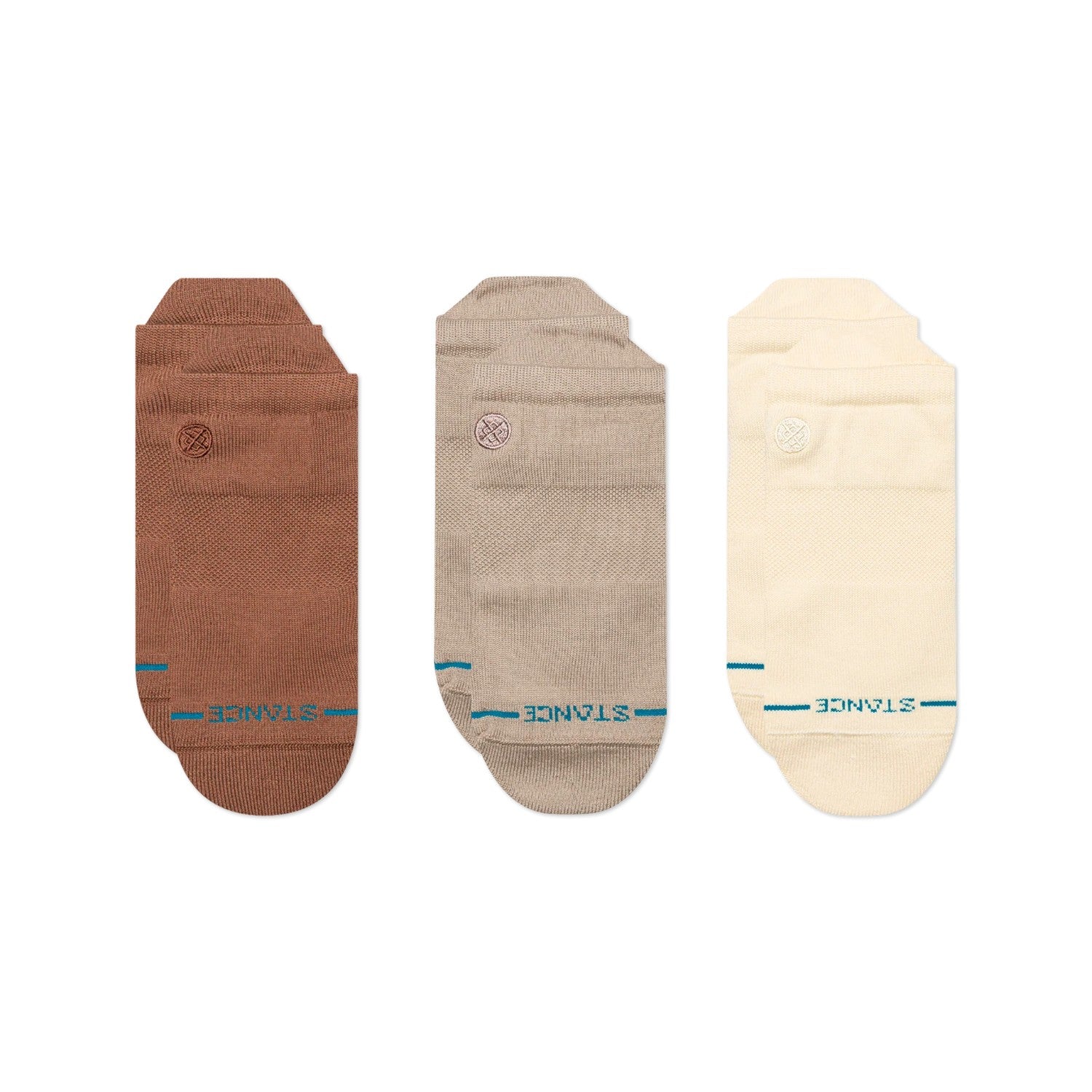 Stance Socks 3 Pack Icon Low Tab Brown