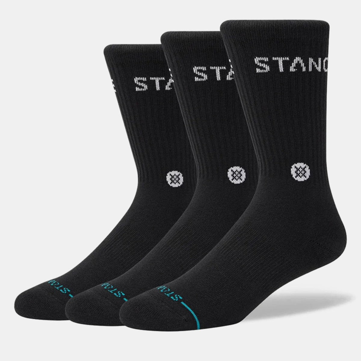 Stance Socks Origin 3 Pack Quarter Black