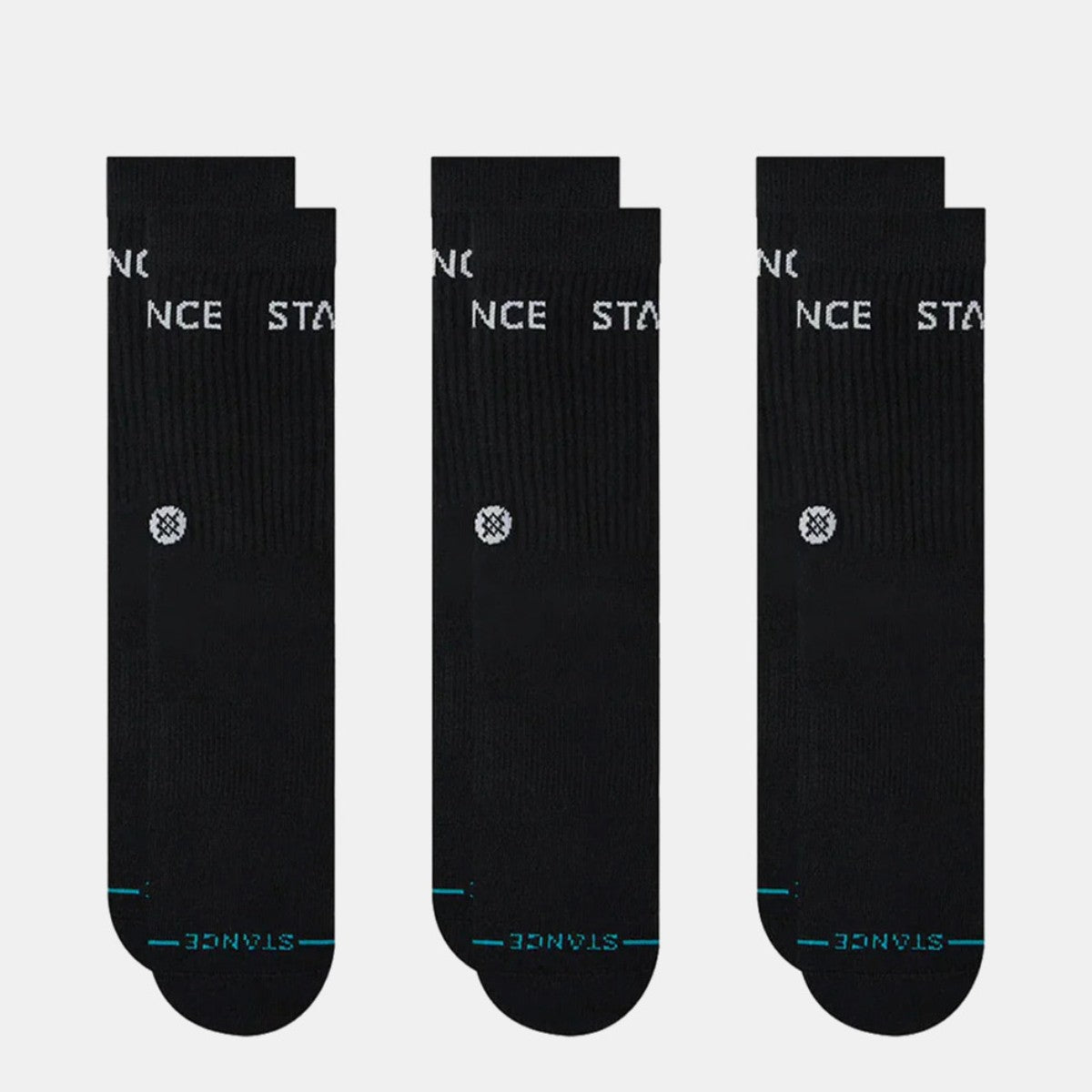 Stance Socks Origin 3 Pack Quarter Black