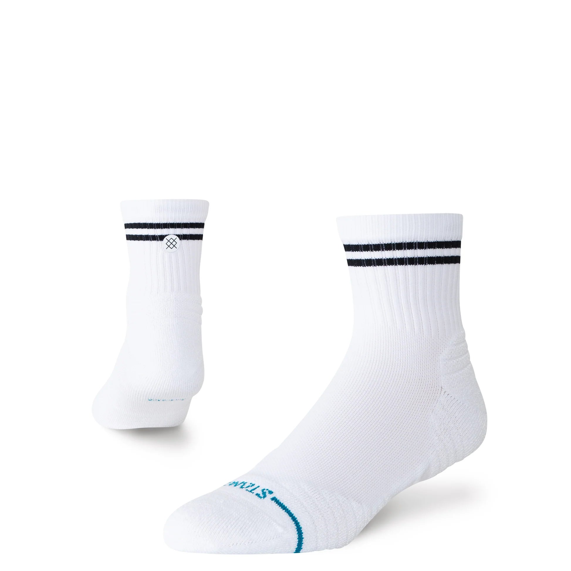 Stance Socks Lined Up Mid Quarter White