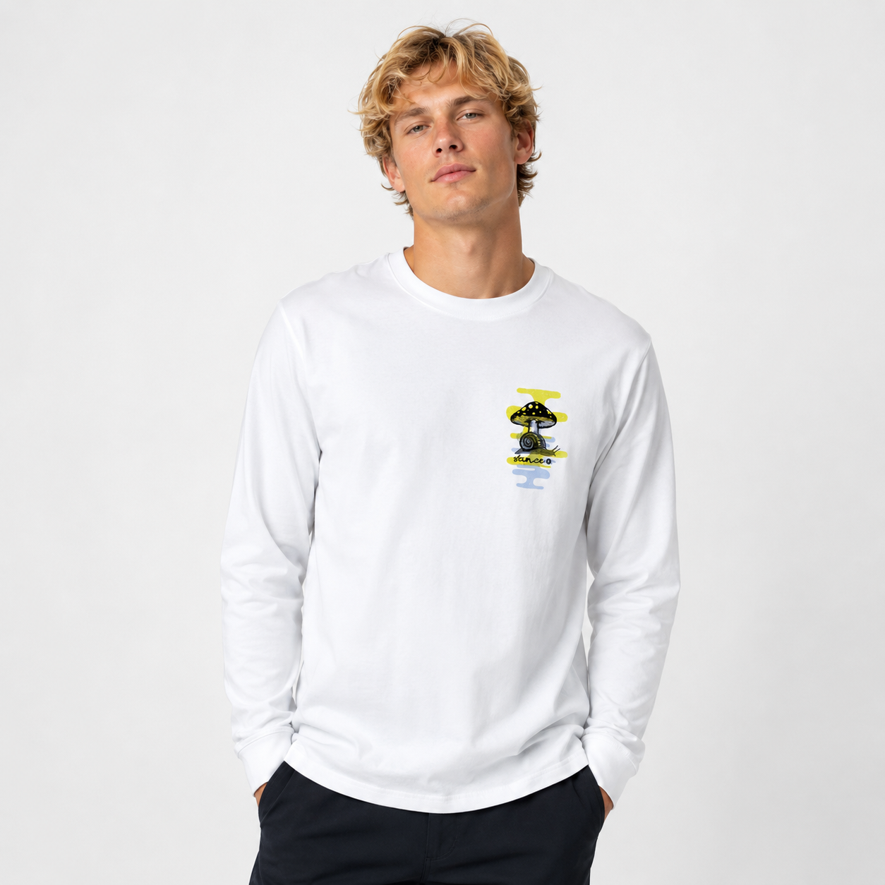 Polera Manga Larga Mental Growth White