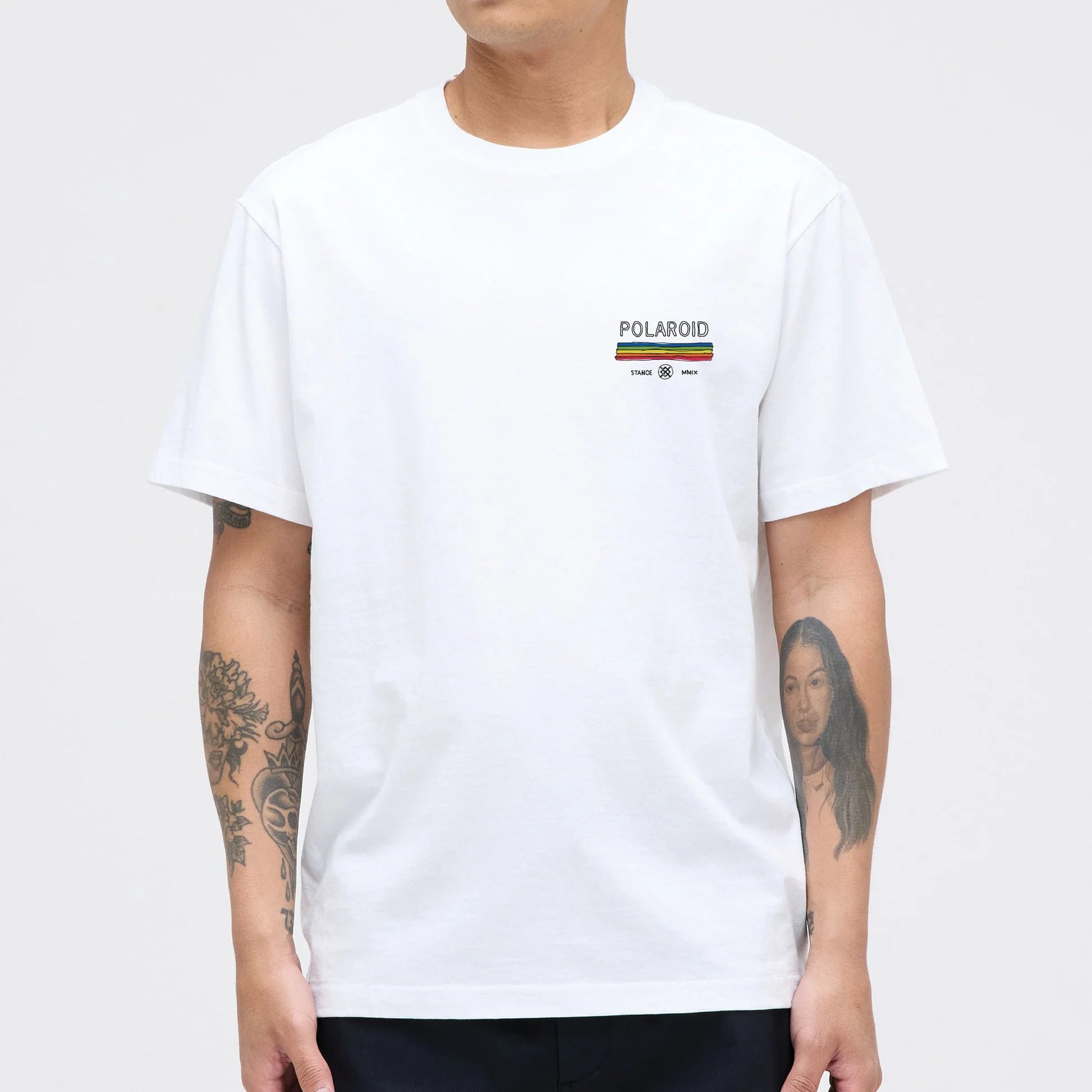 Polera Stance Polaroid Cartridge White