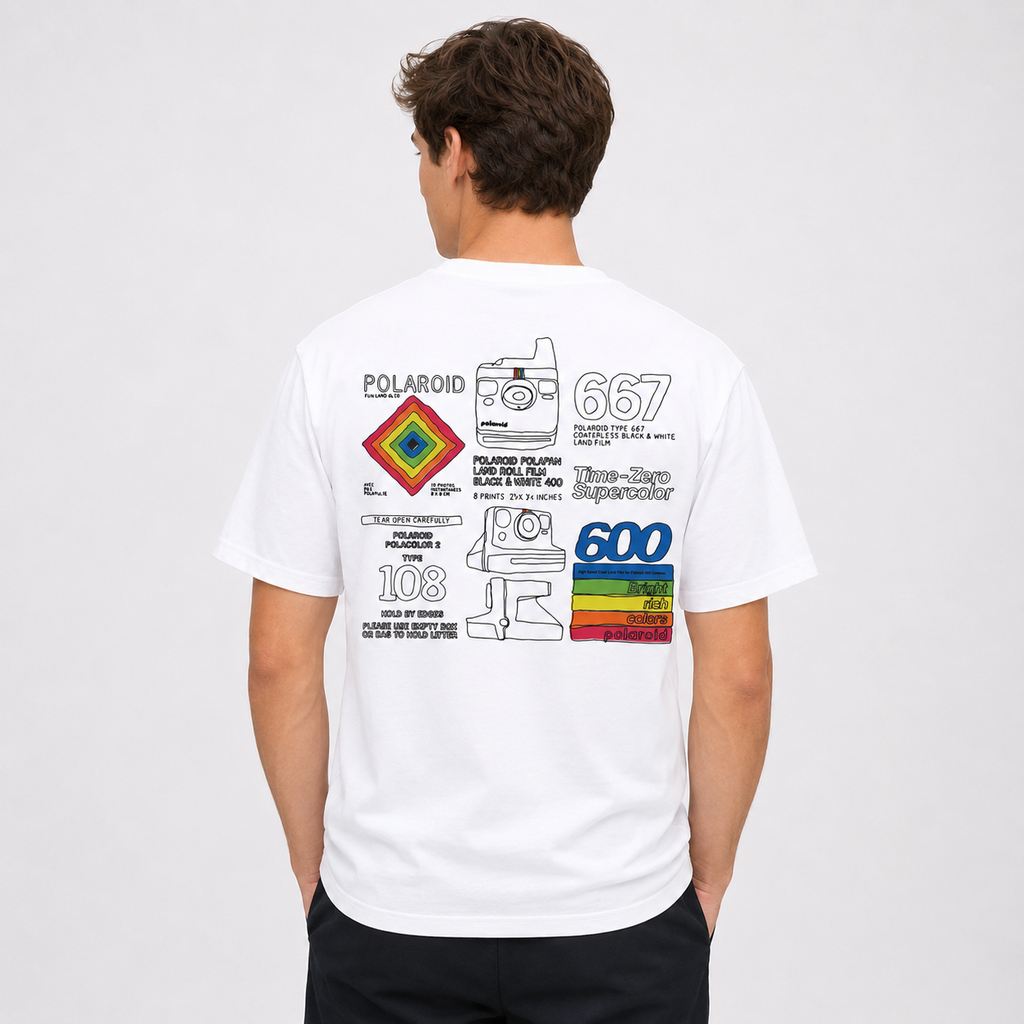 Polera Stance Polaroid Cartridge White