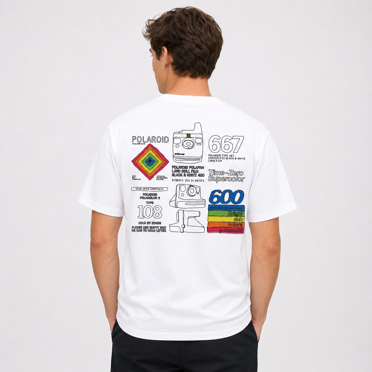 Polera Stance Polaroid Cartridge White