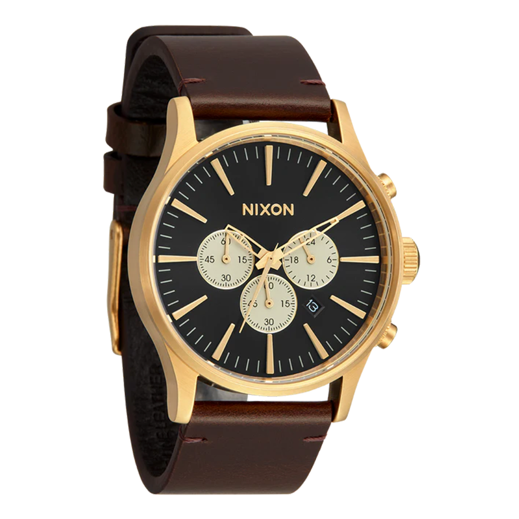 Reloj Sentry Chrono Leather Gold Indigo Brown