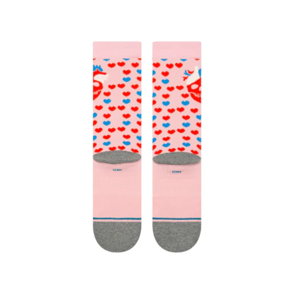 Stance Sock Hearted Crew Pink