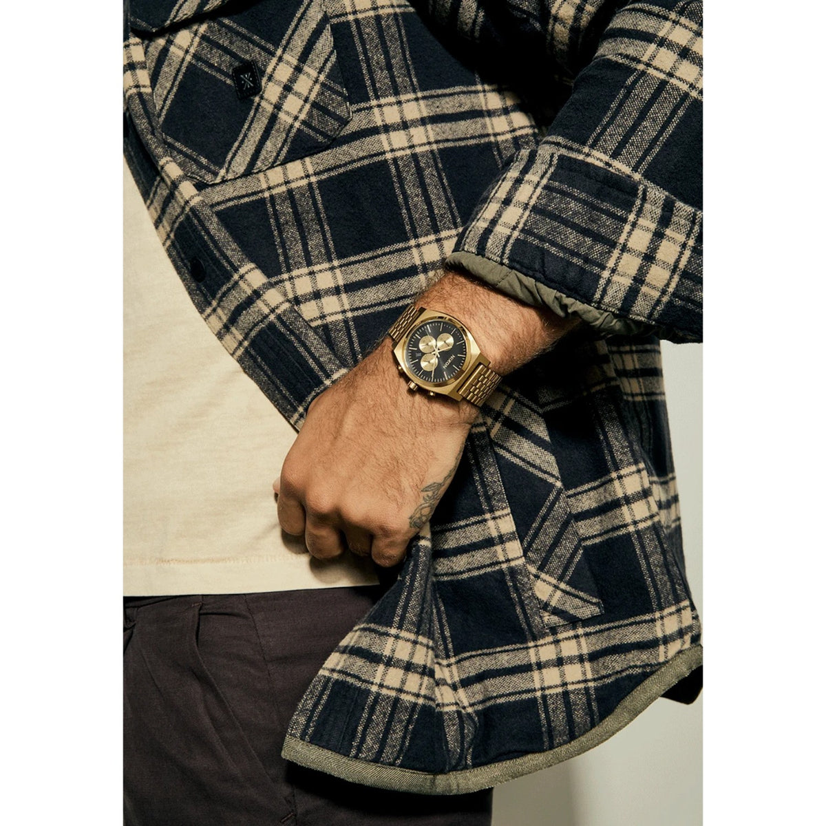 Reloj Nixon Time Teller Chrono Gold Black Gold