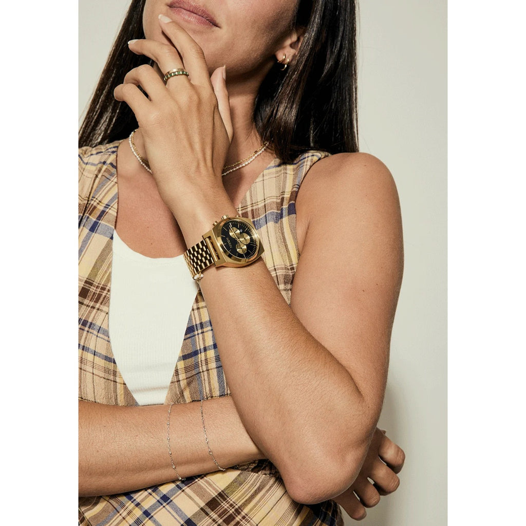 Reloj Nixon Time Teller Chrono Gold Black Gold