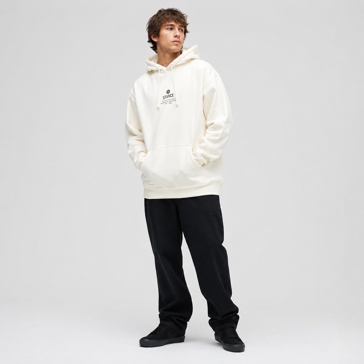Polerón Stance Established Hoodie Bone