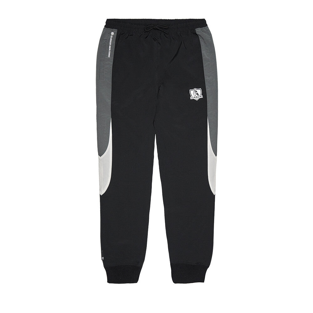 Pantalón Colo Colo Urbano Hombre  Color Block Negro Blanco