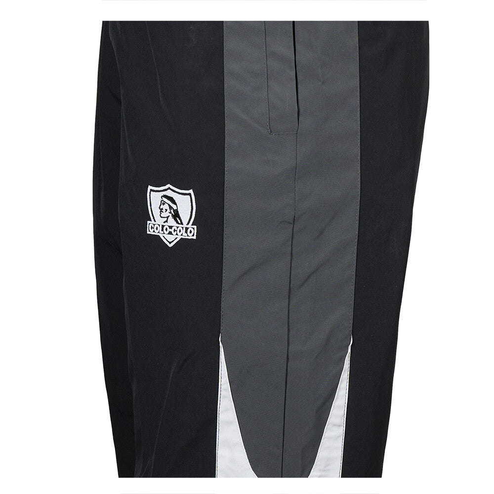 Pantalón Colo Colo Urbano Hombre  Color Block Negro Blanco