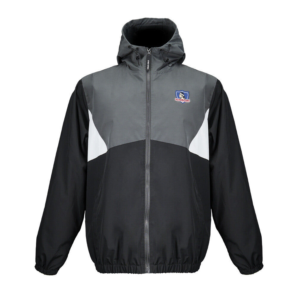 Cortaviento Colo Colo Urbano tri Color Negro Blanco Gris