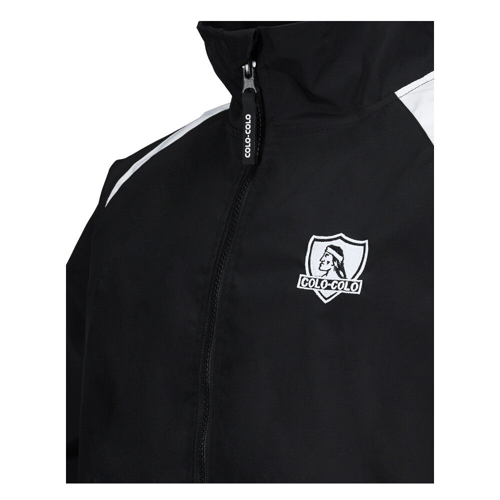 Cortaviento Colo Colo Urbano Block Color Negro Blanco