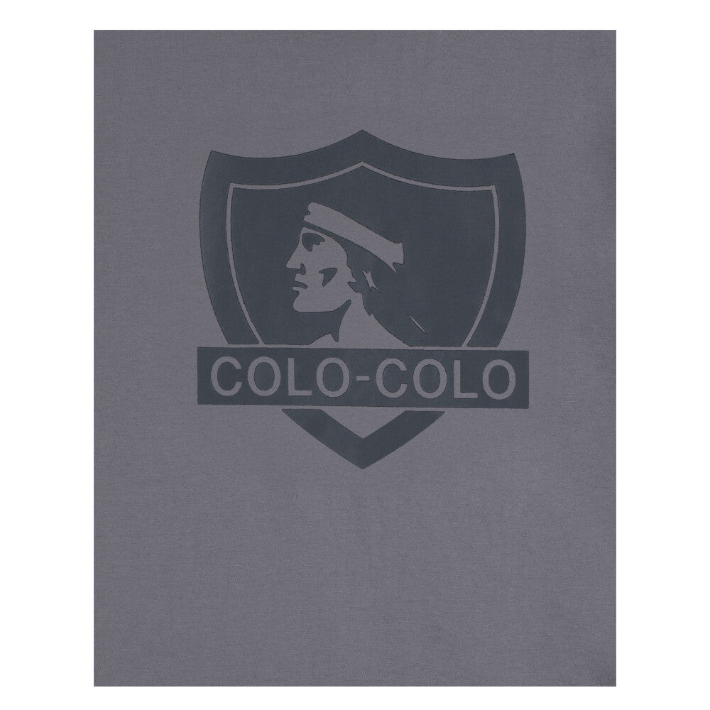 Polera Colo Colo Urbano Hombre Gris Escudo Negro