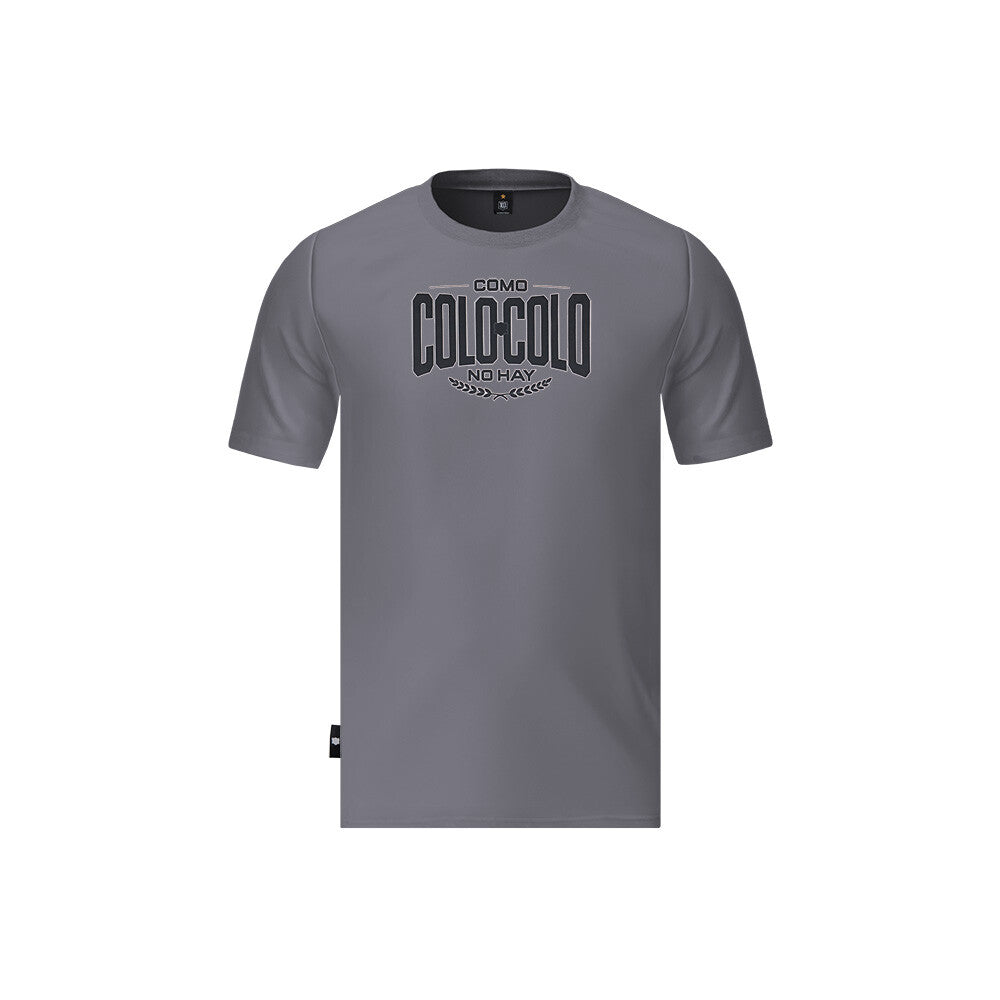 Polera Colo Colo Urbano Hombre Gris Estampado Negro
