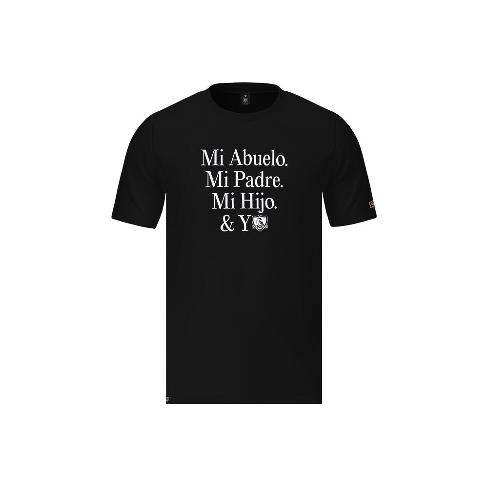 Polera Colo Colo Urbano Centenario Hombre Negro Lema