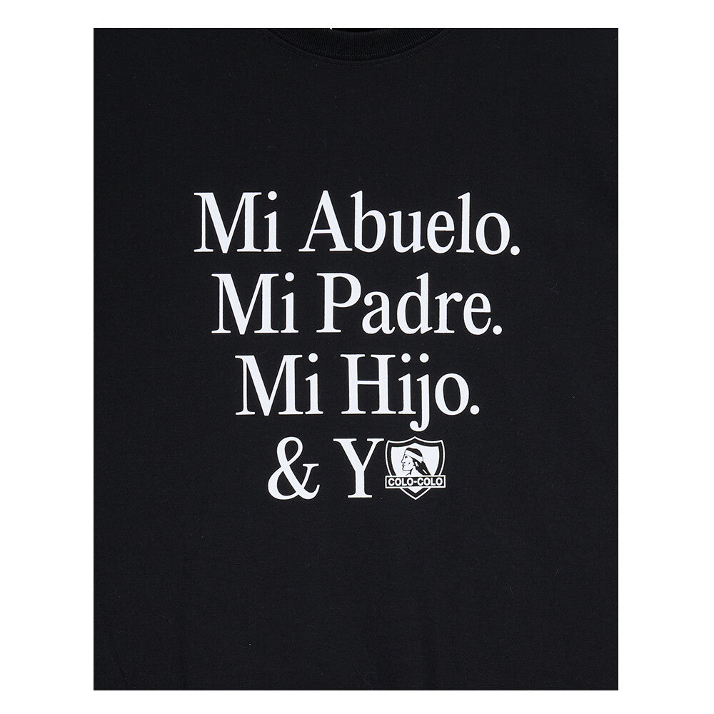 Polera Colo Colo Urbano Centenario Hombre Negro Lema