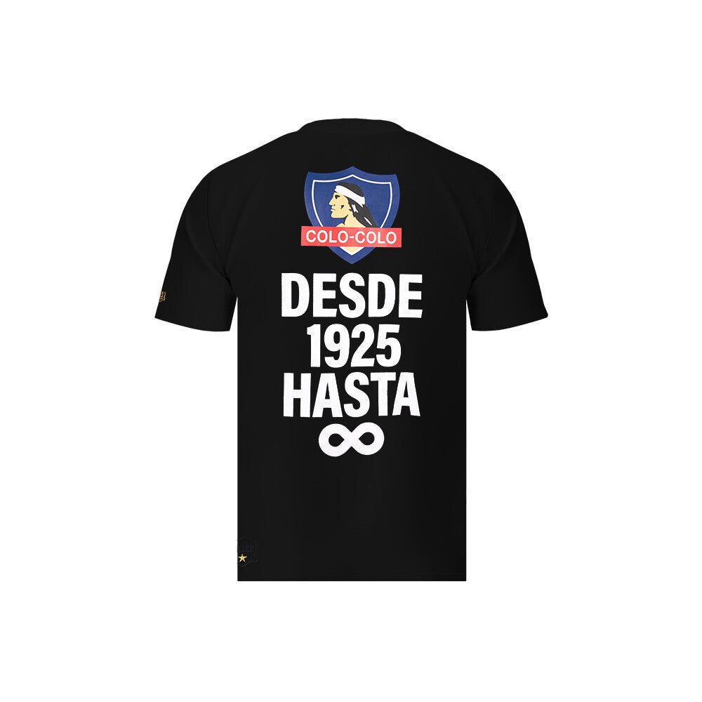 Polera Colo Colo Urbano Centenario Hombre Negro Desde 1925