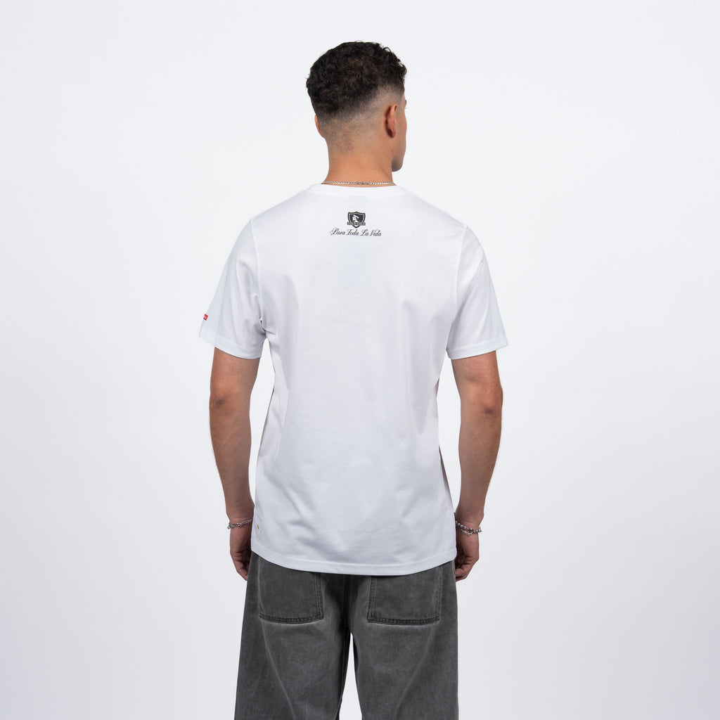 Polera Colo-Colo Urbano Blanco Escudo Negro