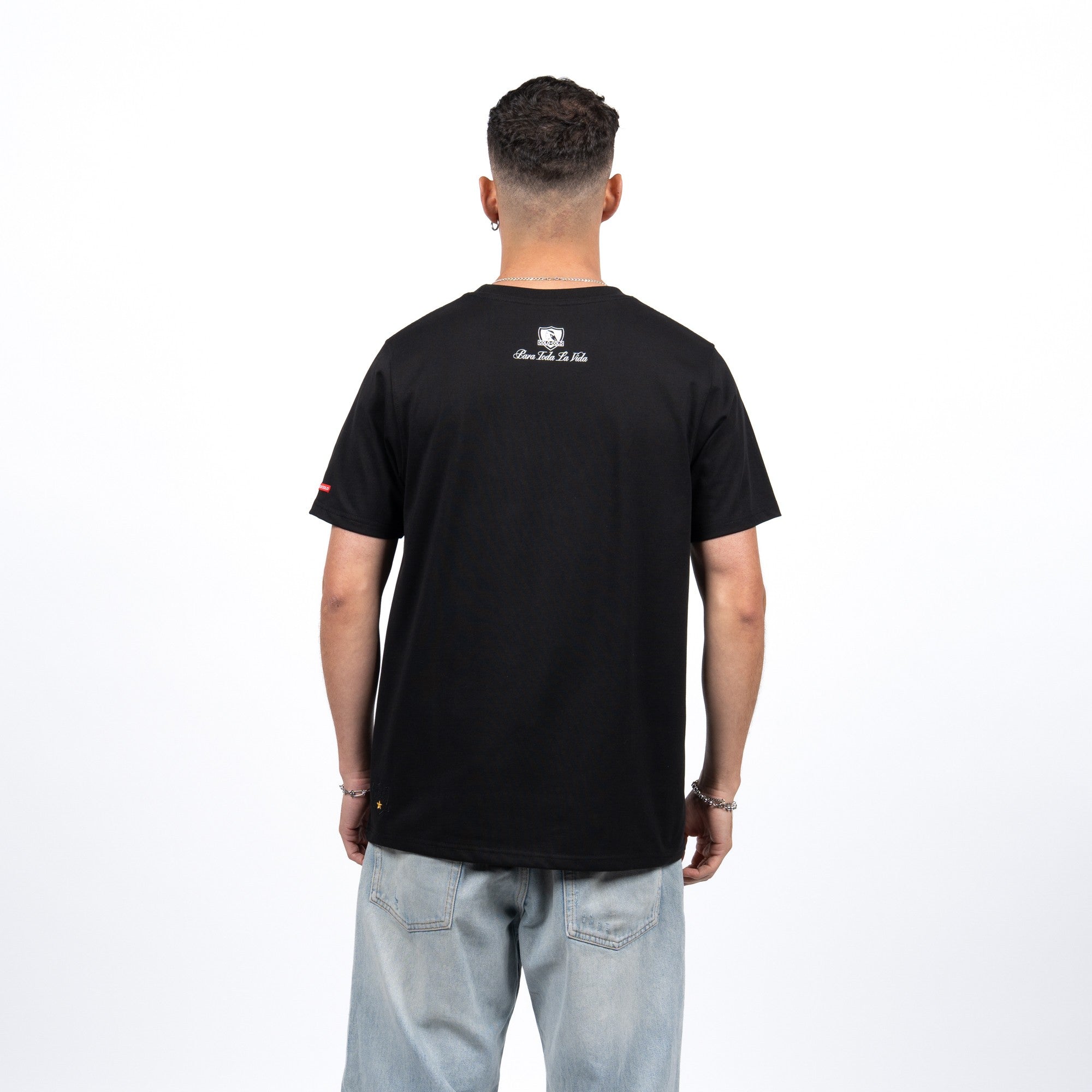 Polera Colo-Colo Urbano Negro Escudo Blanco