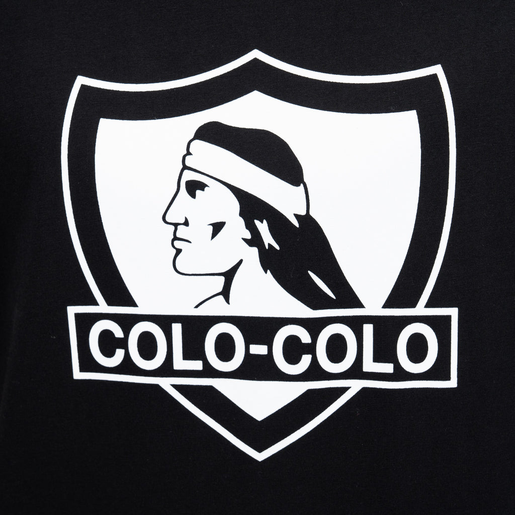 Polera Colo-Colo Urbano Negro Escudo Blanco