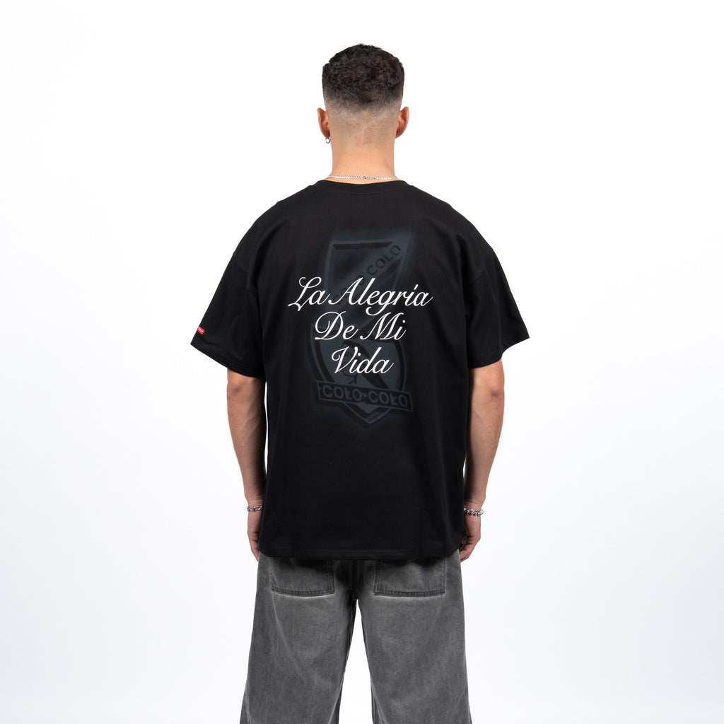 Polera Colo-Colo Urbano "La Alegría de mi Vida" Negro