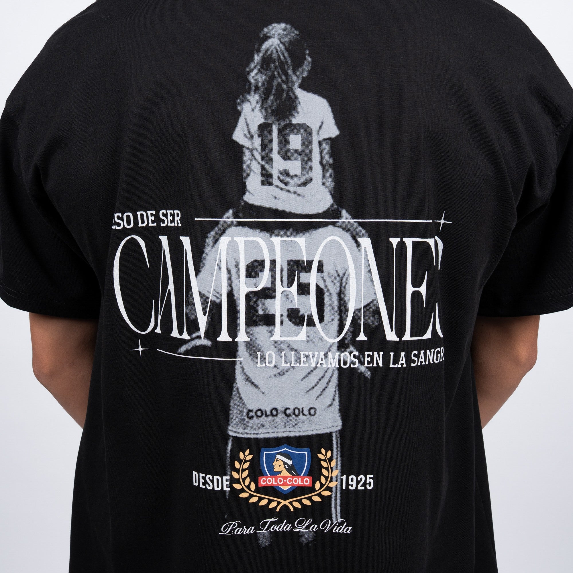 Polera Colo-Colo Urbano "CAMPEONES" Negro