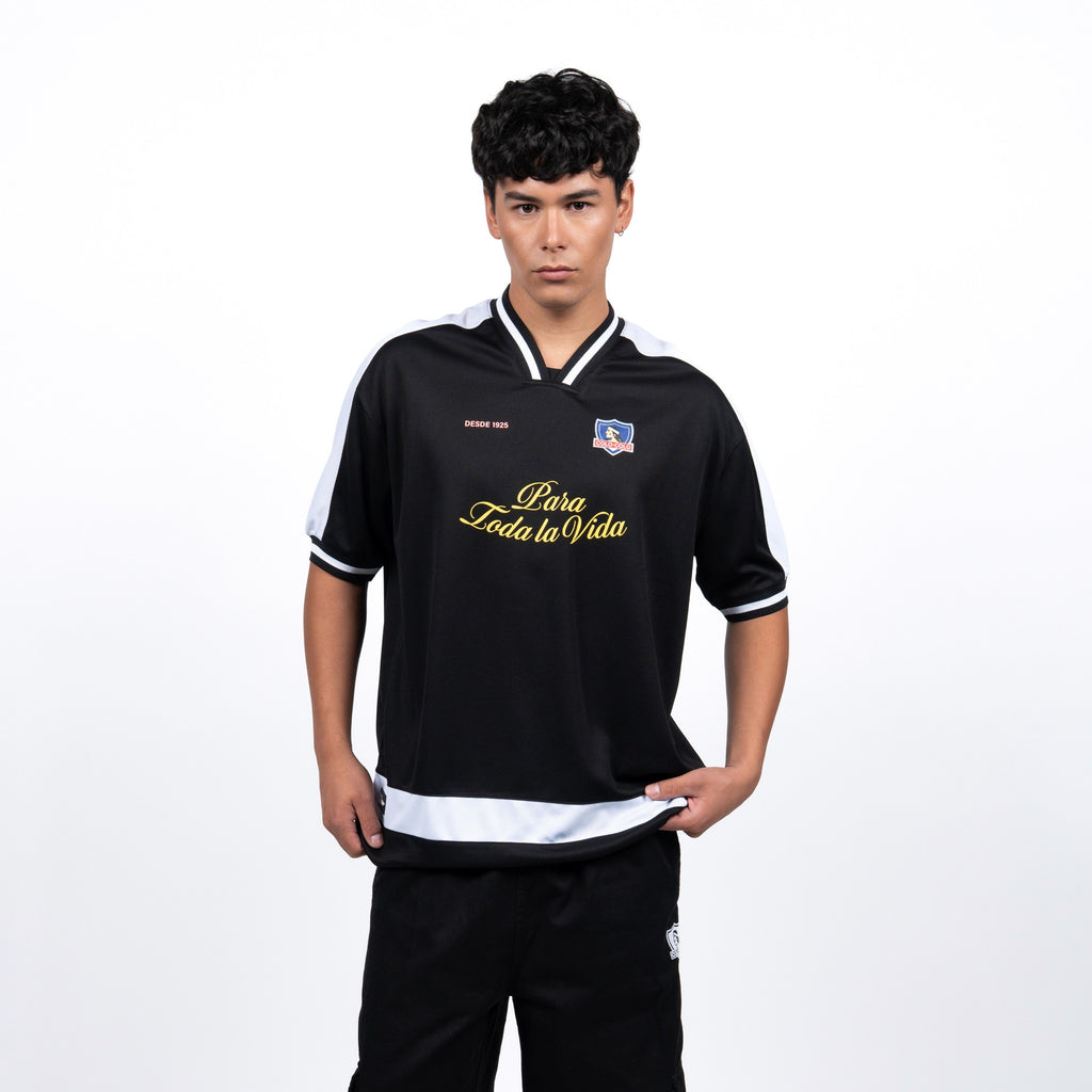 Polera Colo-Colo Urbano "Para Toda la Vida" Negro y Blanco