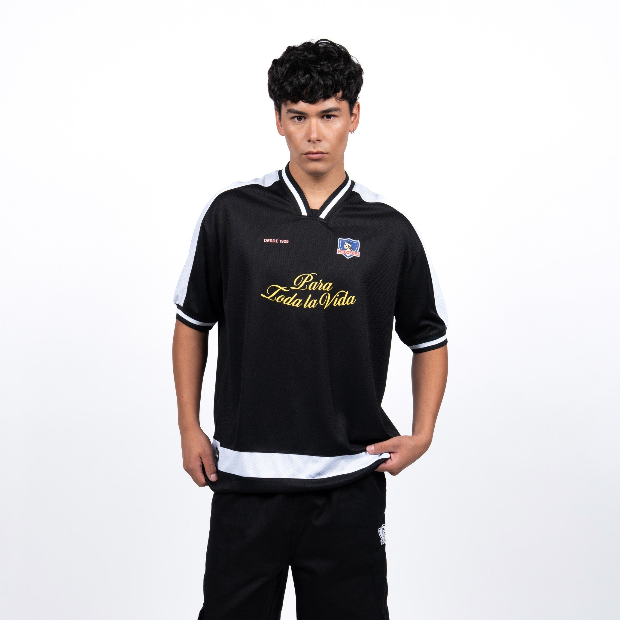 Polera Colo-Colo Urbano "Para Toda la Vida" Negro y Blanco