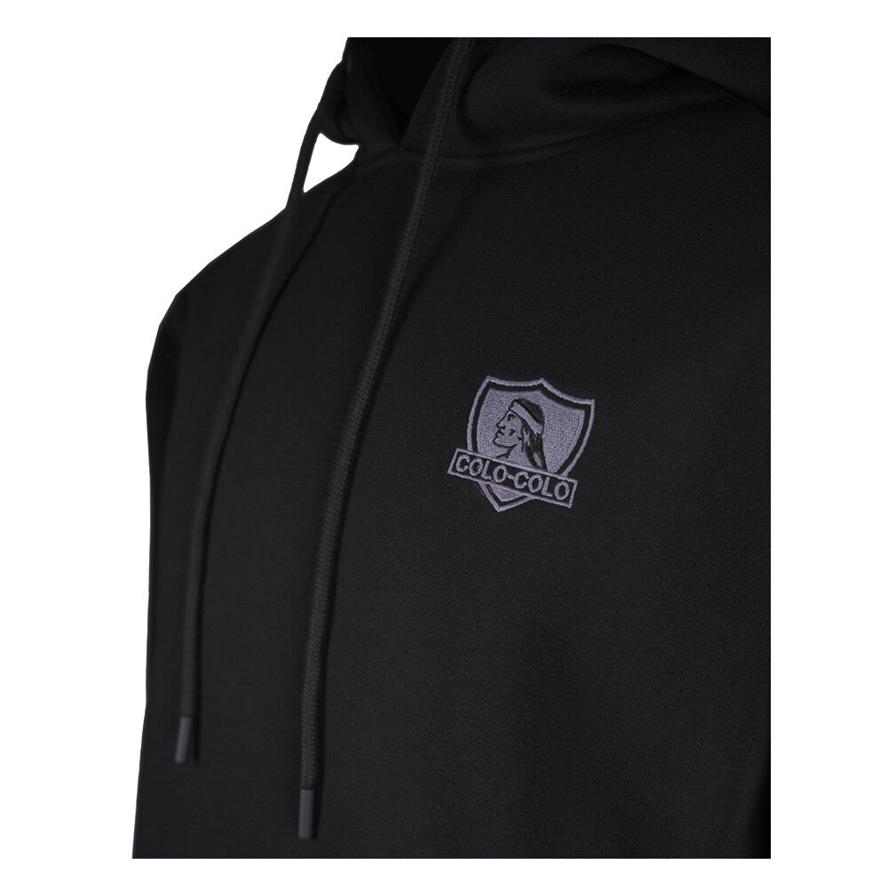 Polerón Colo Colo Urbano Hoodie Negro Logo