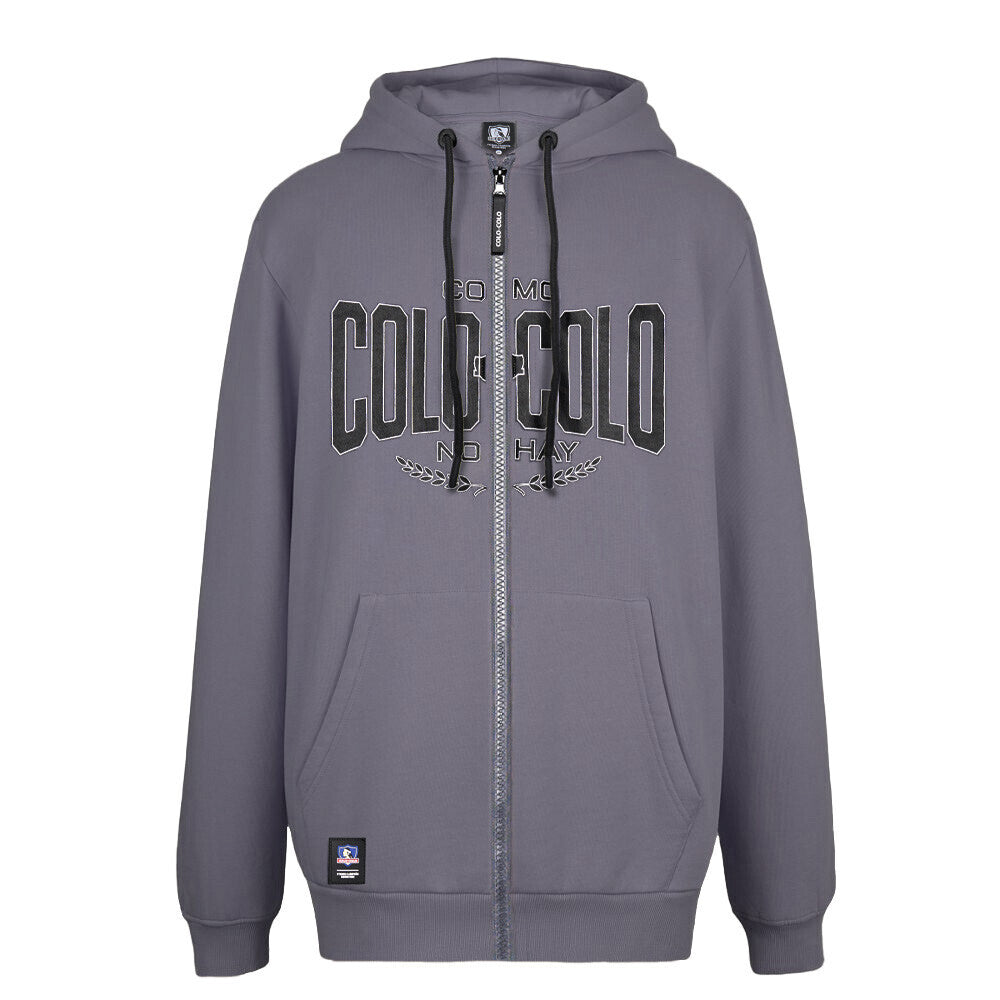 Polerón Colo Colo Urbano Full Zipper Gris Negro