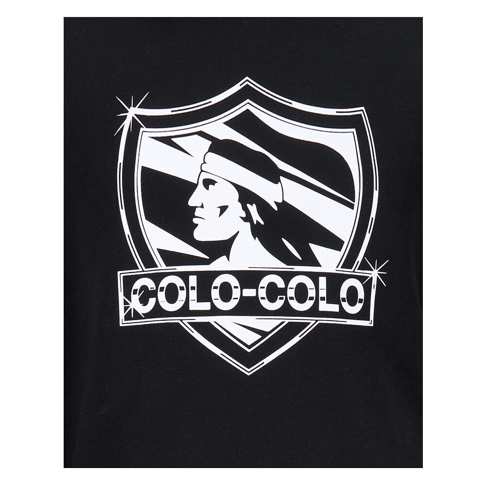 Polerón Colo Colo Urbano Hoodie Negro Escudo Franjas