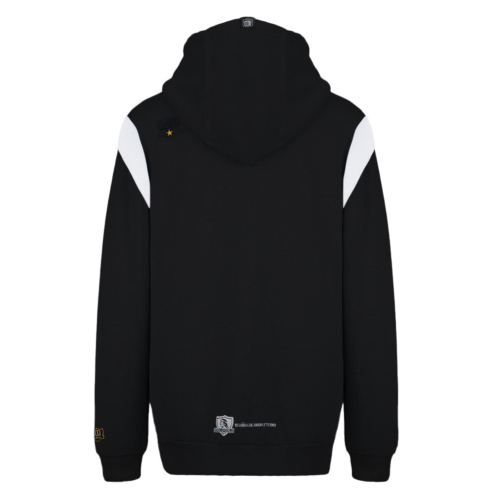 Polerón Colo Colo Urbano Full Zipper Block Color Negro Blanco
