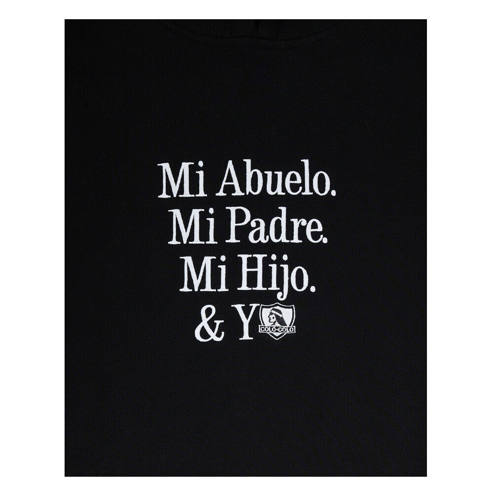 Polerón Colo Colo Urbano Hoodie "Mi Abuelo, Mi Padre y Yo" Negro
