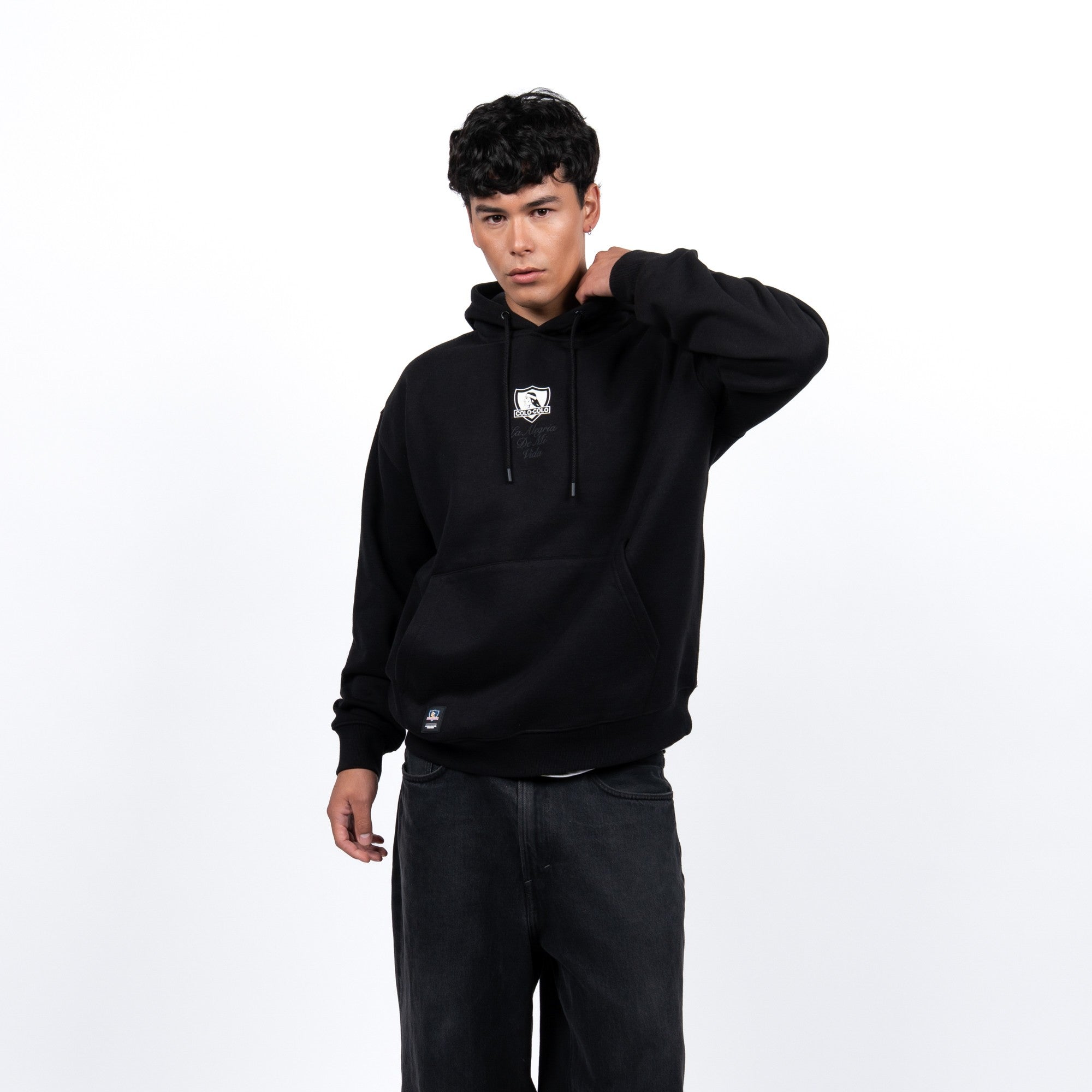 Polerón Colo-Colo Urbano Hoodie La Alegria De Mi Vida Negro