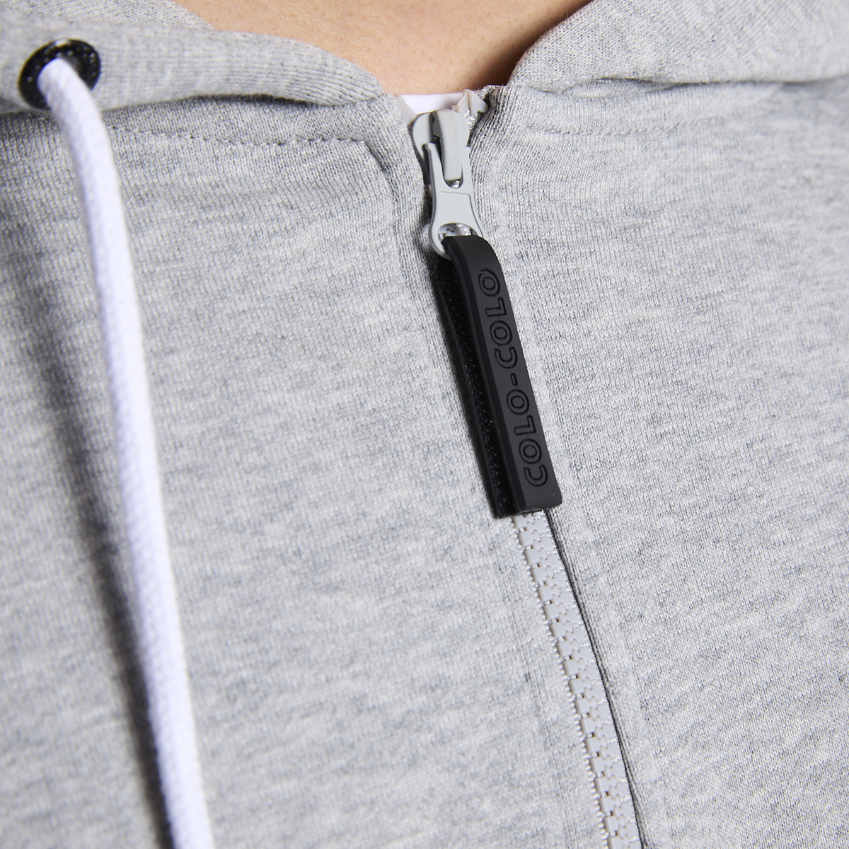 Polerón Colo Colo Urbano Hombre Full Zipper Gris