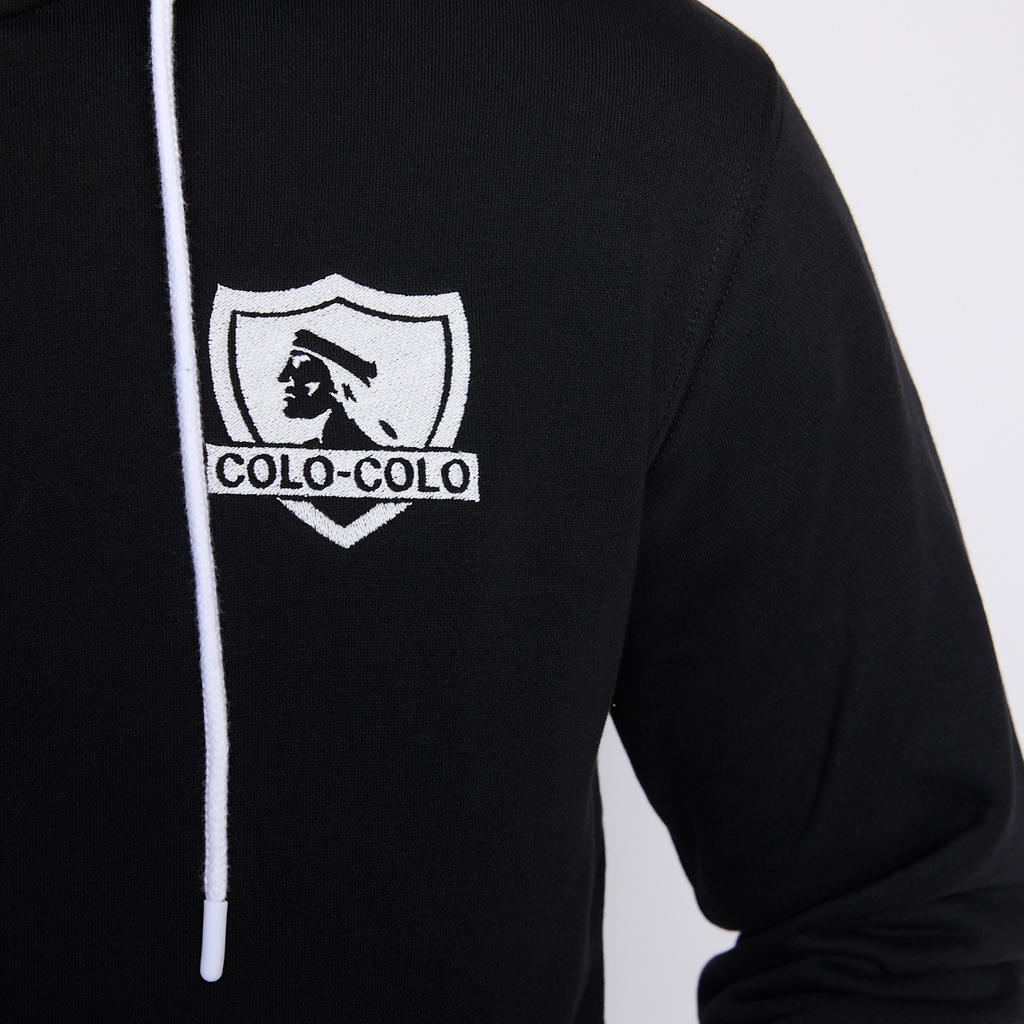 Polerón Colo Colo Urbano Hombre Full Zipper Negro
