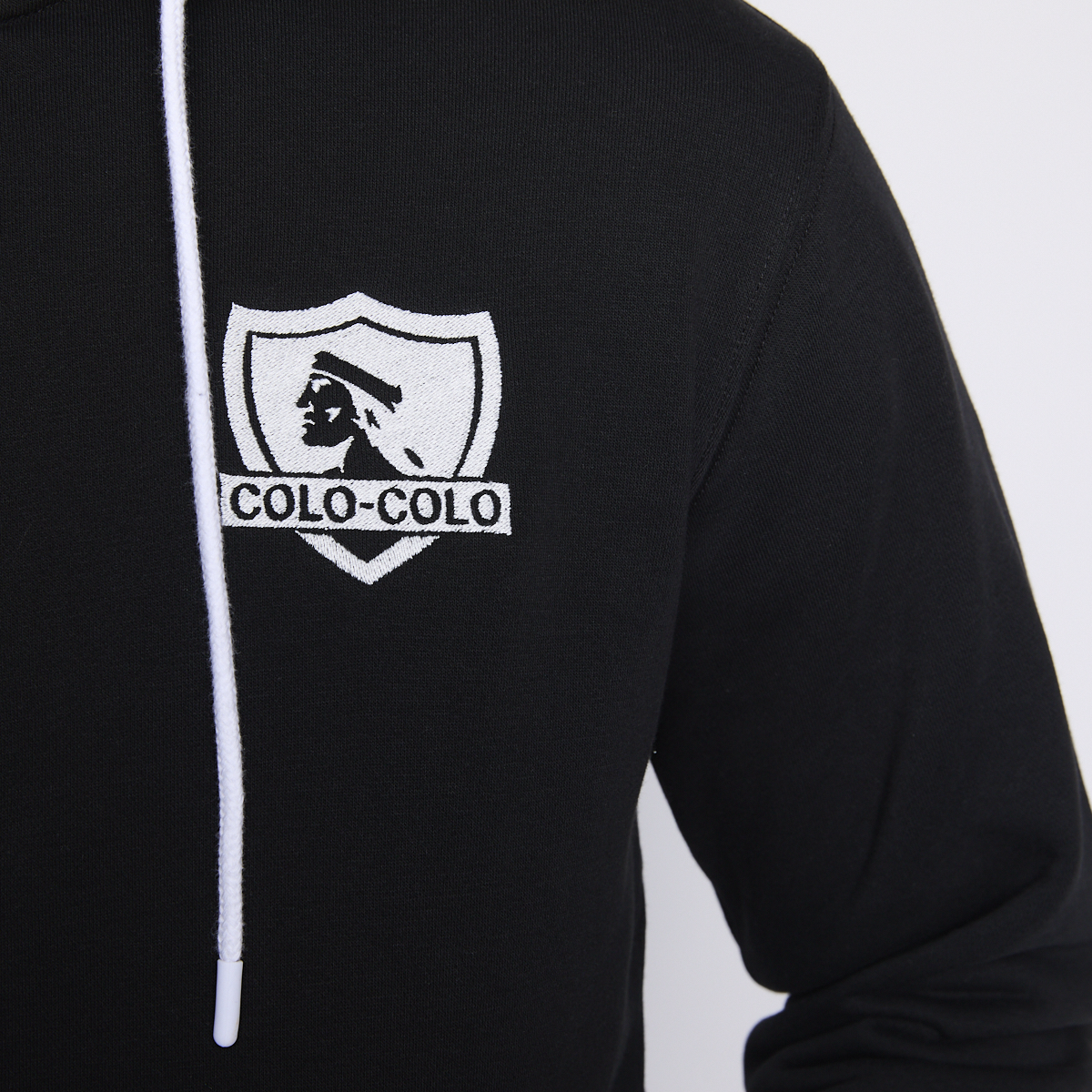 Polerón Colo Colo Urbano Hombre Full Zipper Negro