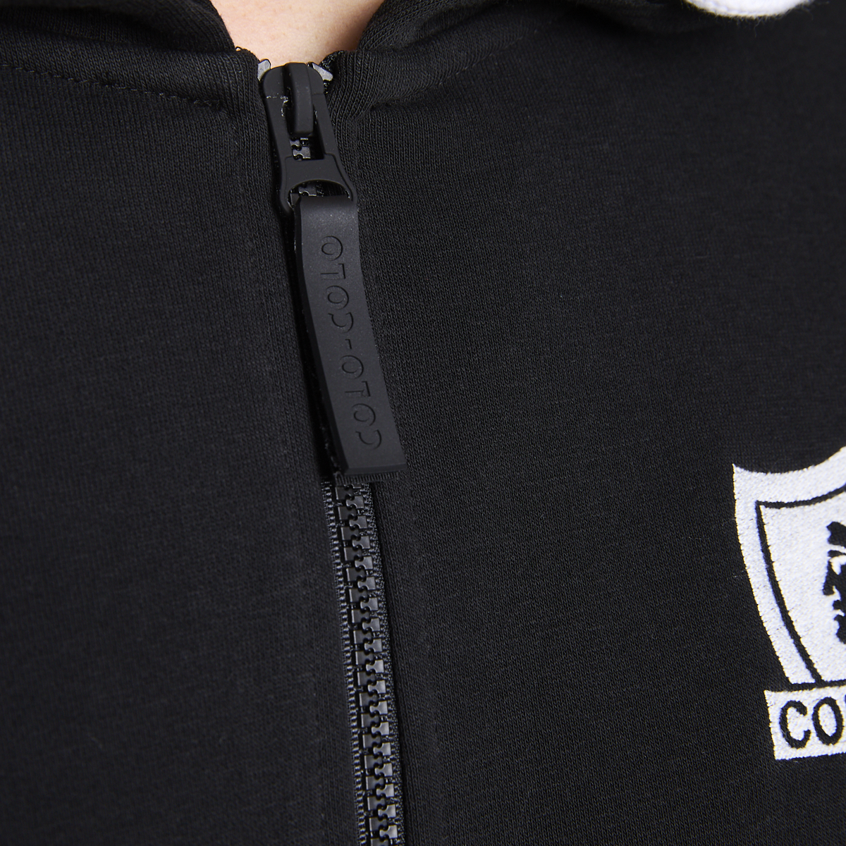Polerón Colo Colo Urbano Hombre Full Zipper Negro