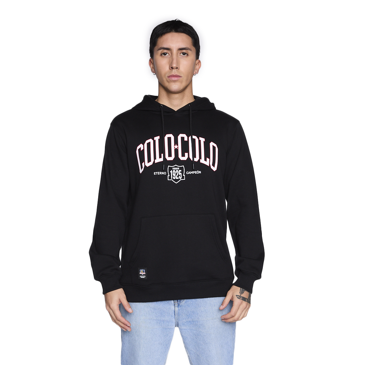 Polerón Colo Colo Urbano Hombre Hoodie Eterno Campeón Negro