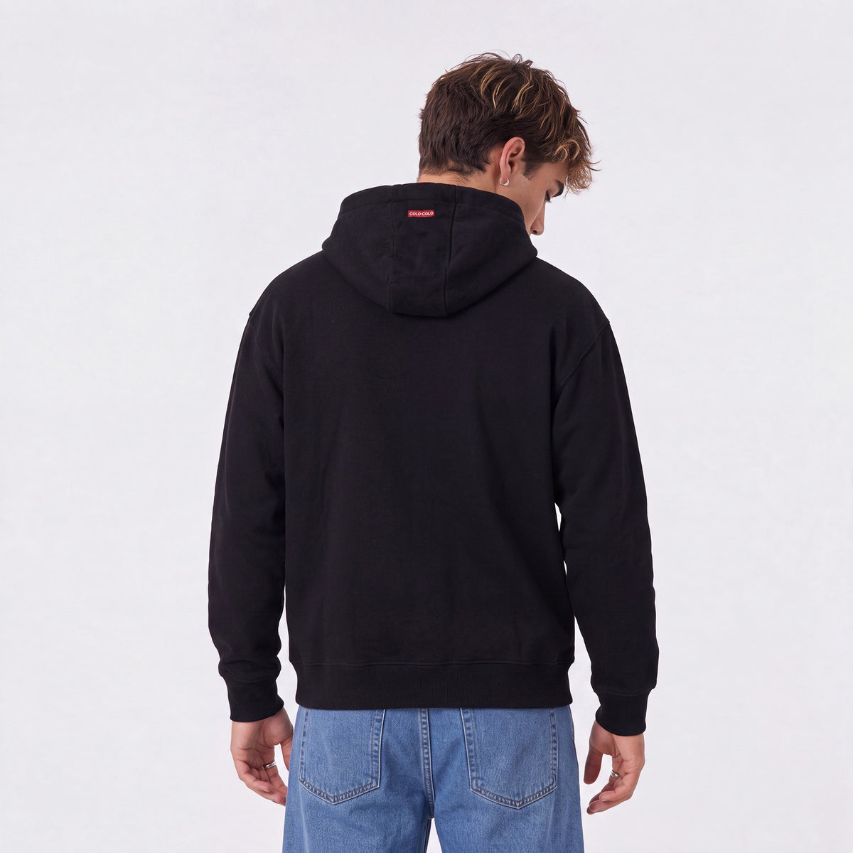 Polerón Colo Colo Urbano Full Zipper Escudo Negro