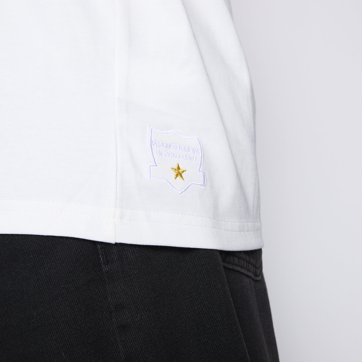 Polera Colo Colo Urbano Hombre Escudo Blanco