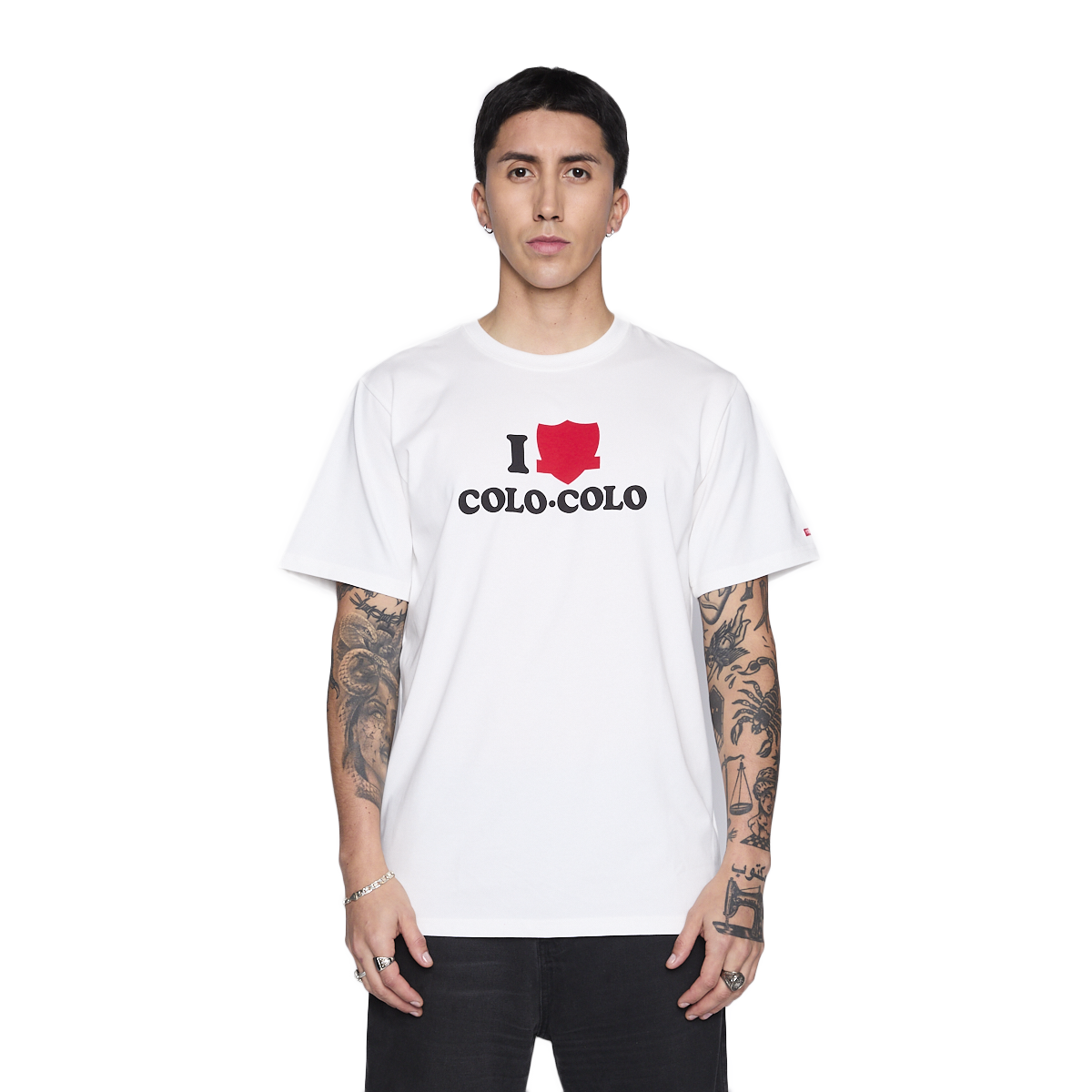 Polera Colo Colo Urbano Hombre I Love Colo Colo Blanco