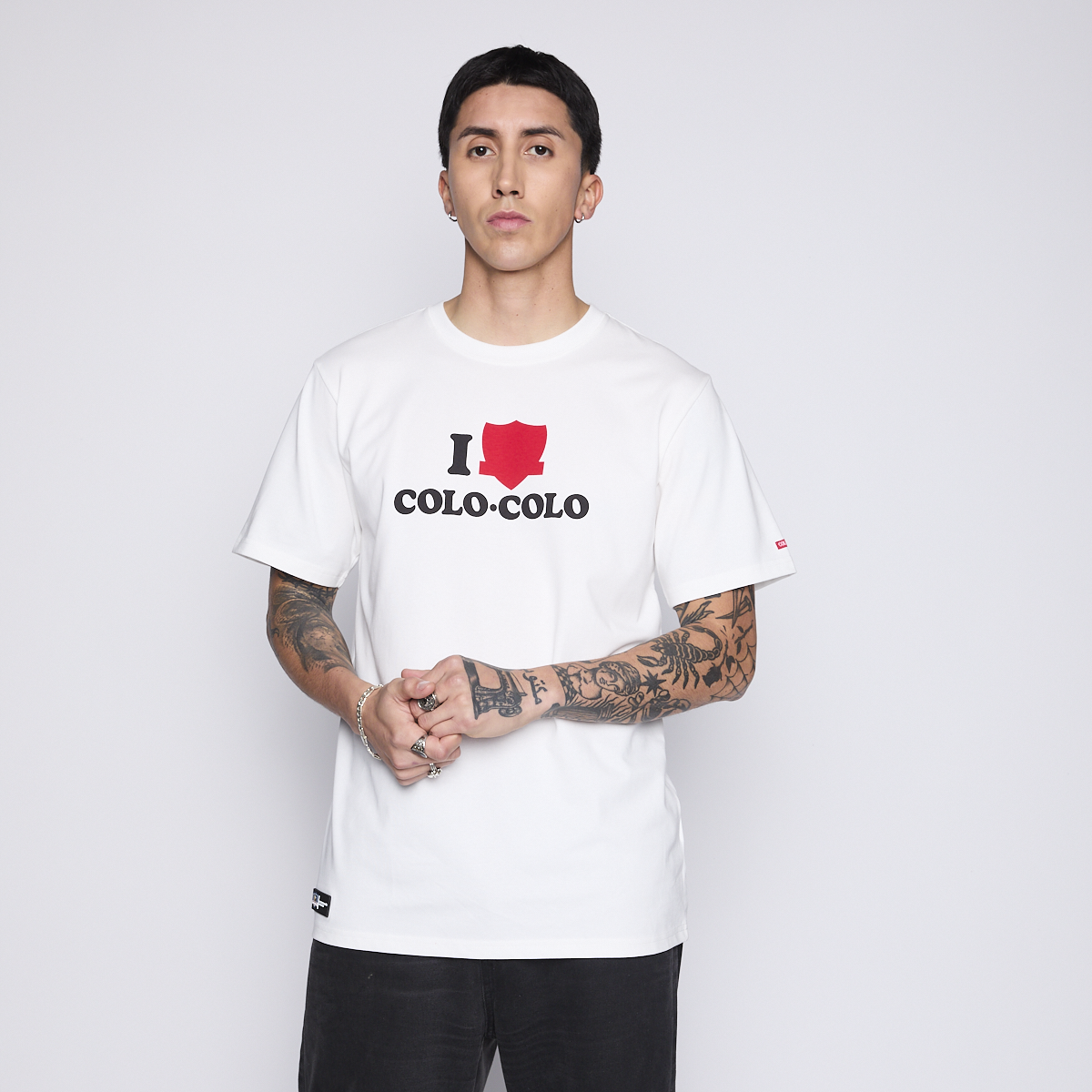 Polera Colo Colo Urbano Hombre I Love Colo Colo Blanco
