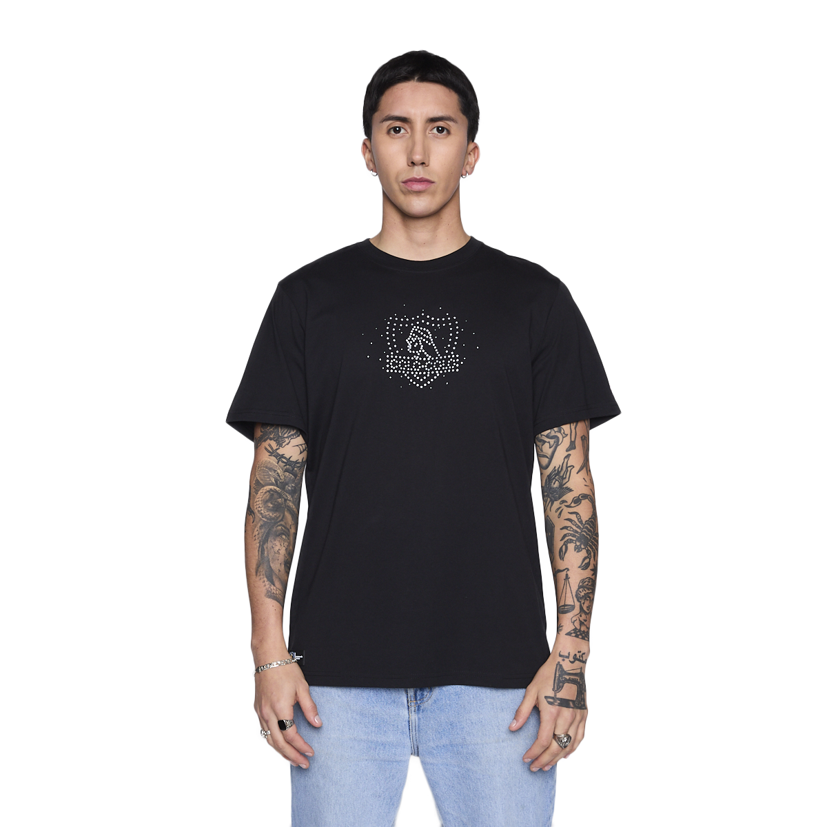 Polera Colo Colo Urbano Hombre Escudo Stars Negro